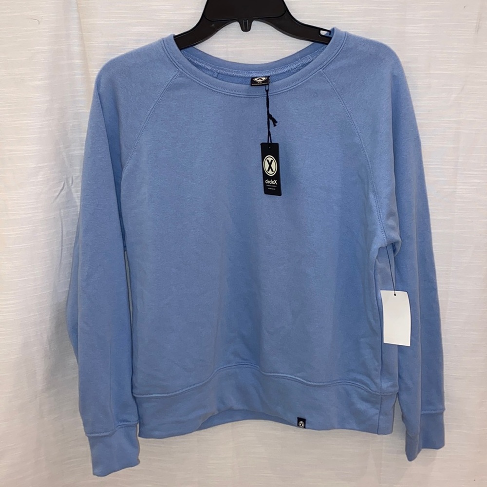 Circle X Cozy Raglan Sleeve Sweatshirt In Vintage Blue